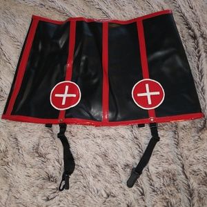 Red and Black Naughty Nurse Skirt